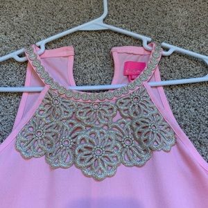 Lilly Pulitzer girls size 14 dress pink scollop